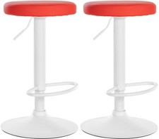 Set di 2 sgabelli da bar Ponte in similpelle rosso,Metallo bianco opaco 323501 