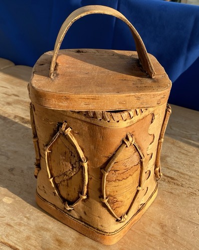 Wooden birchbark box - , handmade
