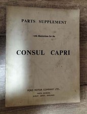 FORD CAPRI CONSUL PART SUPPLEMENT - BROCHURE RICAMBI IN INGLESE- ANNI 60