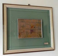 MAESTRO OTTAVIANI BASSORILIEVO LASTRA ARGENTO 925 VETRATE SU CRISTALLO 52 X 46