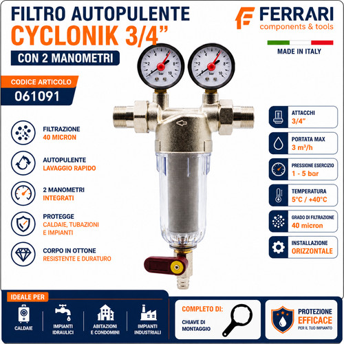 Filtro autopulente acqua 4 - autopulente, 3/4