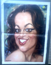 [poster] DORA MORONI ritratto caricatura da l'Intrepido 1977 cantante valletta