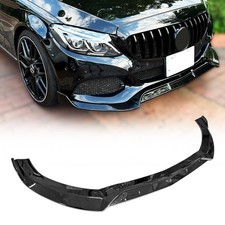 Per Mercedes Classe C W205 AMG 2015-2018 Spoiler labbro anteriore sportivo nero lucido