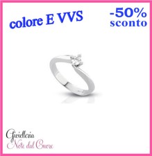 ANELLO SOLITARIO ORO BIANCO