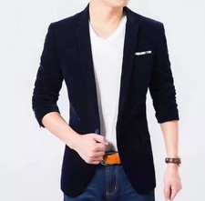 Giacca Uomo Velluto Blu Notte