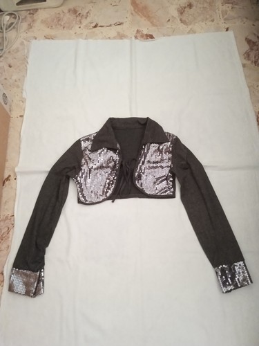 Cardigan grigio con - , paillette