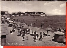 CARTOLINA  TRANI  B/N   VIAGGIATA  1956 GIOCHI SULLA SPIAGGIA OCC