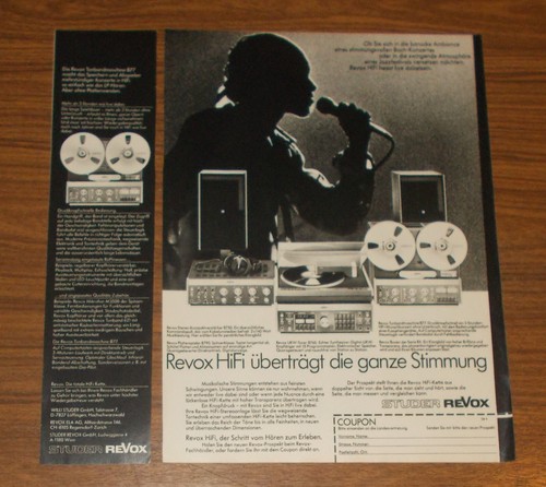 Rara pubblicità vintage revox - pubblicità,