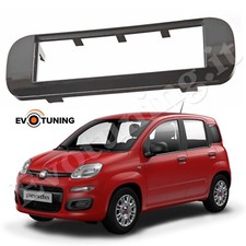 Mascherina Autoradio Adattatore Stereo per Fiat Panda 312 dal 2012 Nero Lucido