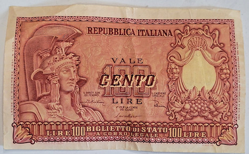 Banconota 100 lire atena - banconota,