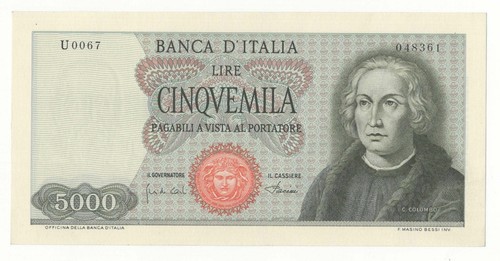 5000 lire colombo tipo - 5000,
