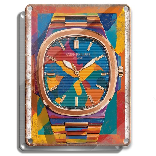 Insegna metallo orologio - insegna, in