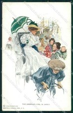 Artista Firmato H. Fisher American Girl Japan Reinthal Serie 102 Cartolina XP9174