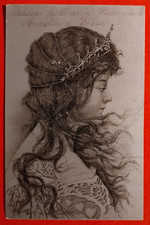 CARTOLINA DONNINA LIBERTY -  ALPHONSE  MUCHA   1903  N°1 ( C 95 )