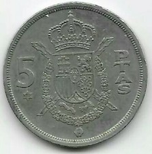 Spagna 5 PTAS, moneta - 1975.