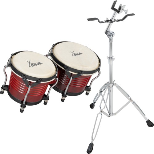 Bongo tamburo legno rosso - bongo,