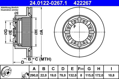Disco freno ventilato - 2x,