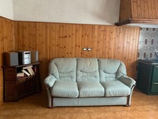 Set Arredo Vintage: Divano 3 Posti + 2 Poltrone in Tappezzeria Verde Salvia