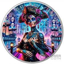 DIA DE LOS MUERTOS Cyberpunk Corsair Libertad 1 Oz Monnaie Argent Mexico 2024