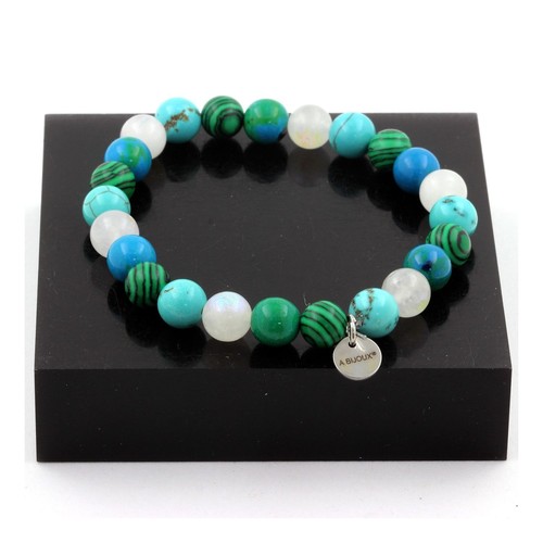 Bracciale perle pietra luna - di,