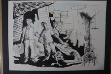 quadro litigrafia Antonio Nocera 1975 5/50 carta Il Torchio Porta Romana