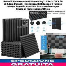 12pz Pannelli Fonoassorbenti