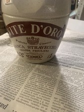 DECANTER CERAMICA VITE D'ORO CAMEL GRAPPA FRIULANA STRAVECCHIA.