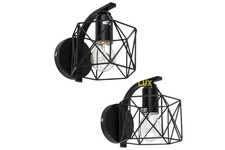 2 pezzi applique lampada da