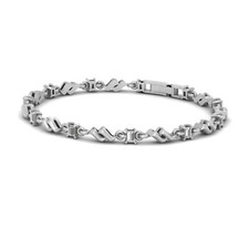 0.55CT Baguette Bracciale Tennis con Diamanti Matrimonio Argento Sterling