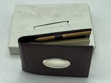 Taccuino In Pelle E Argento Set Da Scrivania Vintage Usata Anni 90’ Taccuino