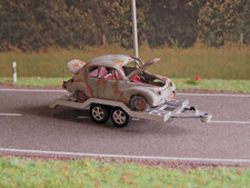 1:87 DKW F89 auto d'epoca ritrovamento fienile rimorchio cerchi in lega patina porte aperte pezzo unico