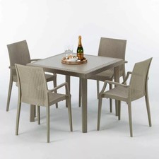 Tavolo quadrato beige 90x90 - tavolo,