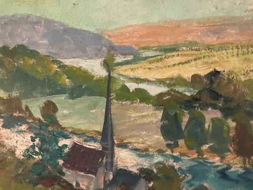 Pittura olio pannello cartone - olio,