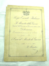 VECCHIO DIPLOMA MILITARE PER CROCE AL MERITO PRIMA GUERRA MONDIALE WW1