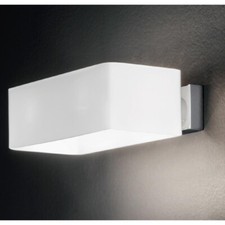 Applique in vetro bianco moderna 2 LUCI da parete BOX IDEAL LUX Cromata Muro