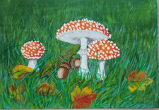 Paesaggio con mosca rossa