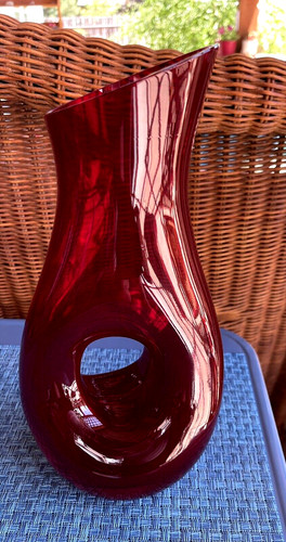 Vaso vetro artistico - artistico, rosso