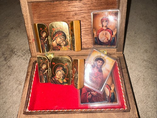Trittico religioso vintage con