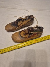 antica coppia di forme in legno per scarpe da bambino cm16.5