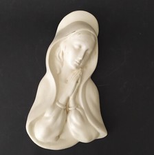 ♥ PIASTRA IN CERAMICA MADONNA CHE PREGA VINTAGE MID CENTURY STATUINA tipo ronzan