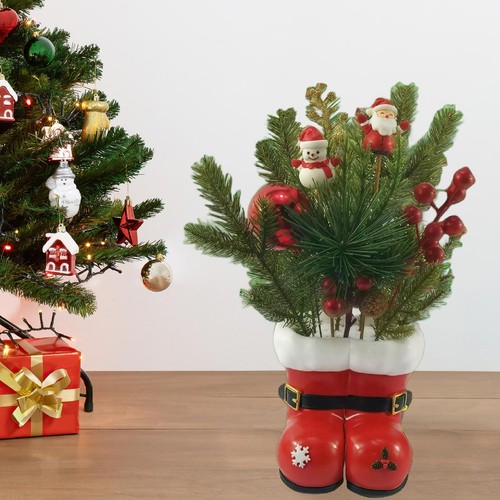 Vase botte rouge noël pot - de, noël,