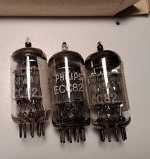 3X ECC82 Tube Philips. Tested Used