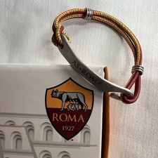 Bracciale Roma AS Ufficiale in Cuoio ✅