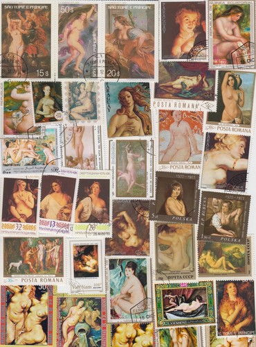 100 francobolli diversi - , nudo