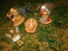 nativita' 6 PASTORI LANDI 3,5 CM   maria gesu' giuseppe bue  asinello e angelo