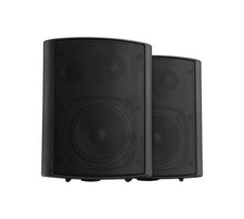 Coppia Casse da Parete Altoparlante Diffusori HiFi Audio Muro Staffe Nero 120W