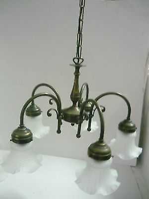 Lampadario liberty ottone - lampadario,