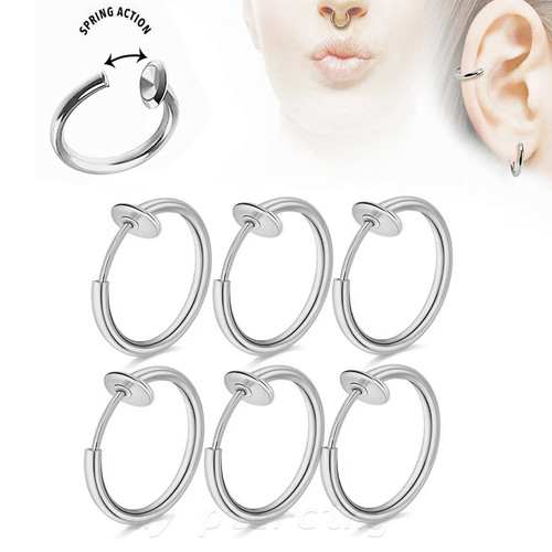 Pezzi orecchini anello naso - 6, pezzi.