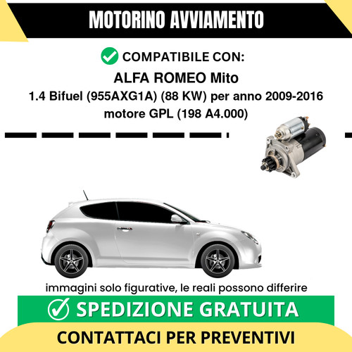 Motorino avviamento alfa - alfa, romeo