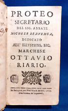 Michele Benvenga, Proteo segretario. 1689 Lettere Pergamena, Ottimo